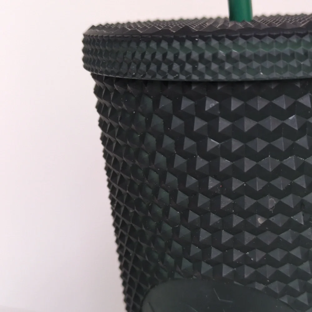 Starbucks 2022 Matte Studded Iced Cold Tumbler - Venti Dark Green with Lid Straw